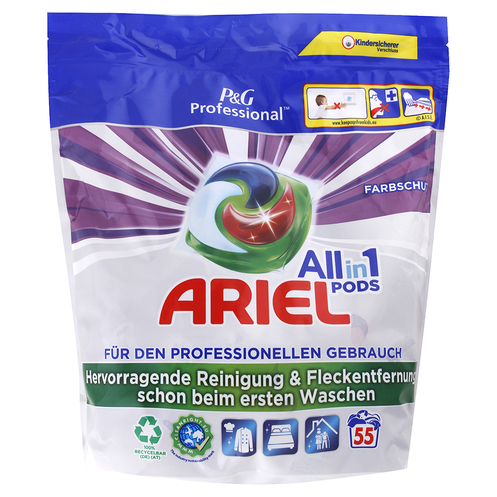 Ariel Pods Professional All in 1 Color kapsle pro barevné praní 55 ks