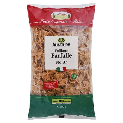 Alnatura celozrnné těstoviny Farfalle 500 g