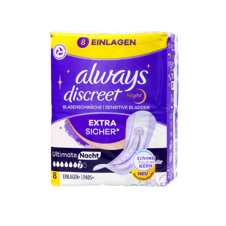 Always Discreet inkontinenční vložky Ultimate Night 8 ks