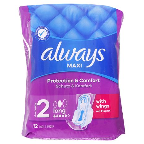 Always Protection & Comfort dámské hygienické vložky s křidélky Long 2 /12 ks