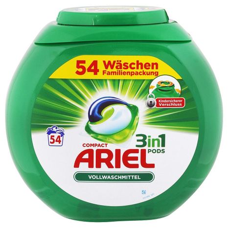 ARIEL Pods 3v1 kapsle na univerzální praní rodinné balení 54 ks