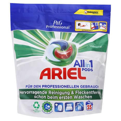 Ariel Pods Professional All in 1 univerzální kapsle na praní 55 ks