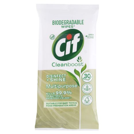 Cif Disinfect & Shine Cleanboost dezinfekční utěrky 30 ks