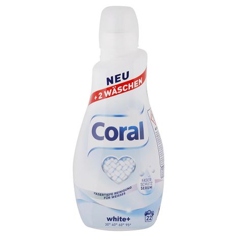 CORAL White+ gel na praní bílého oblečení 1,1 l / 22 praní