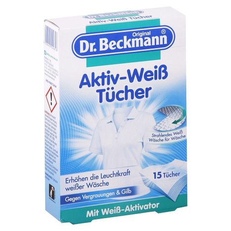 Dr. Beckmann ubrousky do praní Aktivní Bílá 15 ks
