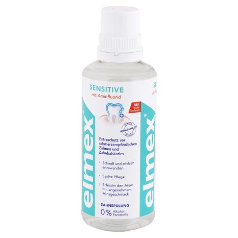 Elmex Sensitive Plus ústní voda s aminfluoridem pro citlivé zuby 400 ml