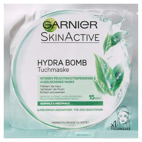 Garnier SkinActive hydratační čistící textilní maska se zeleným čajem 1 ks