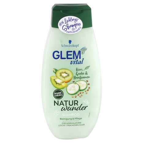 Glem Vital Natur Wunder šampon pro normální až suché vlasy kiwi, okurky a konopí 350 ml