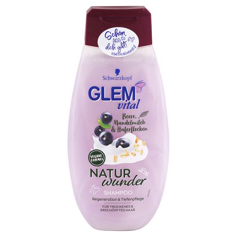 Glem Vital Natur Wunder šampon pro suché a poškozené vlasy z bobulí mandlového mléka a ovesných vloček 350 ml