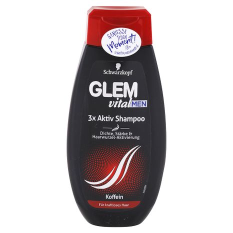 Glem Vital Men pánsky šampón s kofeinem na růst vlasů 350 ml