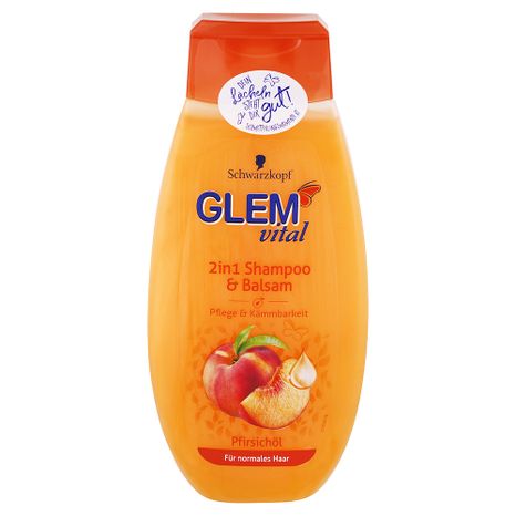 Glem Vital šampon a balzám na normální vlasy s broskvovým olejem 2v1, 350 ml
