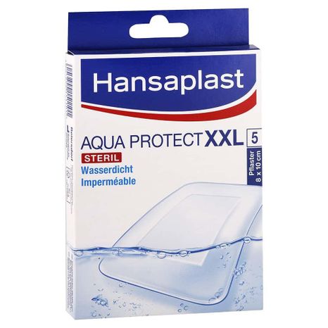 Hansaplast Aqua Protect XXL vodotěsné sterilní náplasti 5 ks 8 x 10cm