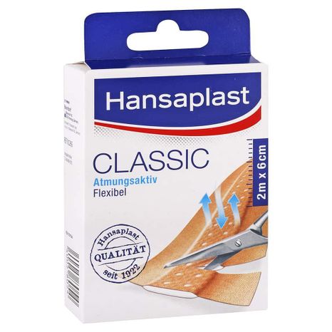 Hansaplast Classic textilní náplast s polštářkem 2m x 6cm