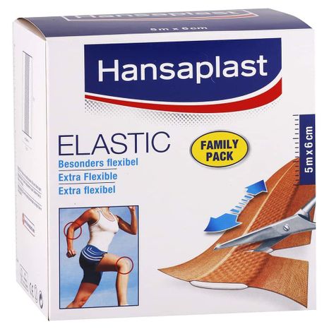 Hansaplast Elastic elastické náplasti pro pohyblivé části těla Rodinné balení 5m x 6cm