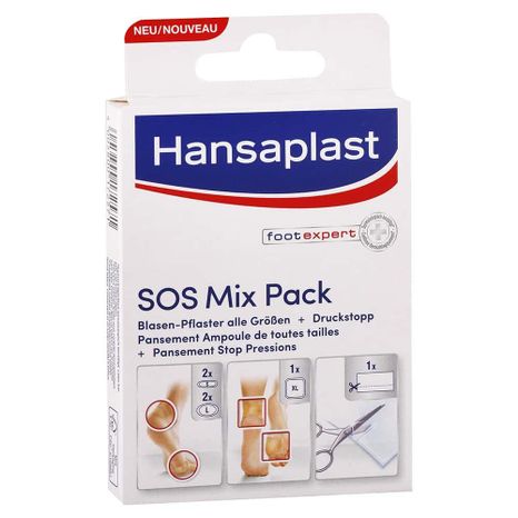 Hansaplast Sos Mix Pack balíček náplasti proti bolesti a tlaku na nohou 4 druhy