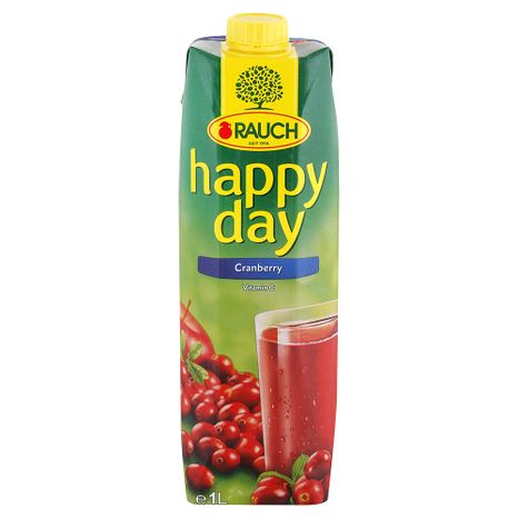 Happy Day Rauch ovocná šťáva / džus Brusinka 1 l