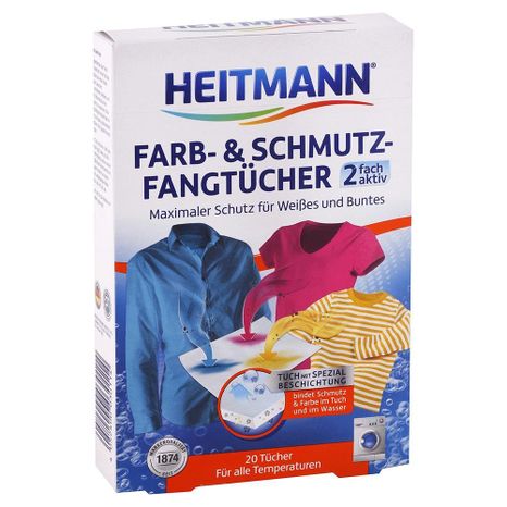 Heitmann ubrousky do praní pohlcující barvu a nečistotu 20ks