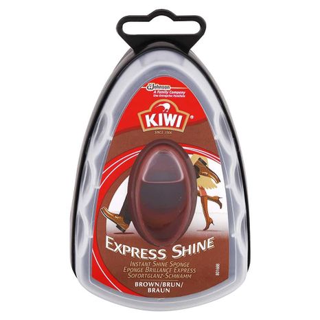 KIWI Express Shine krém na obuv s houbičkou Hnědý 6 ml