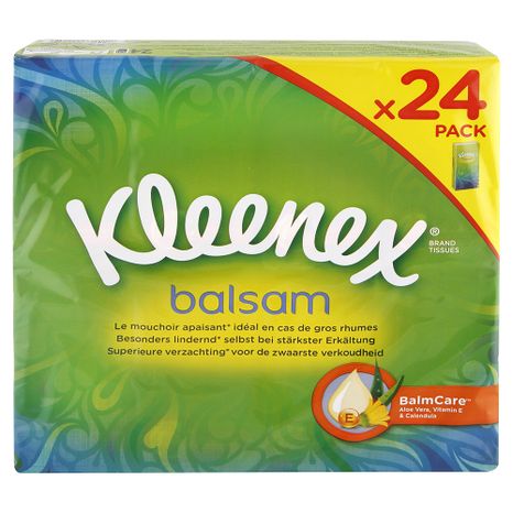 Kleenex Balsam papírové kapesníky 4-vrstvé 24 ks