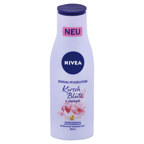 NIVEA Tělové mléko Sensual s olejem Třešňový květ & jojobový olej 200 ml