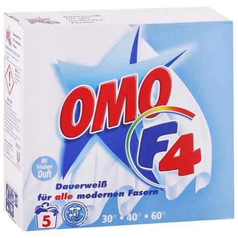 OMO F4 prášek na praní bílého prádla a záclon 387 g / 5 praní