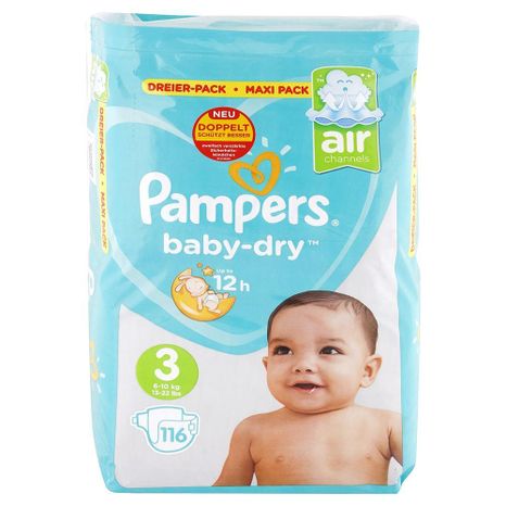 PAMPERS Baby Dry dětské plenky (3) 6-10 kg  / 116 ks