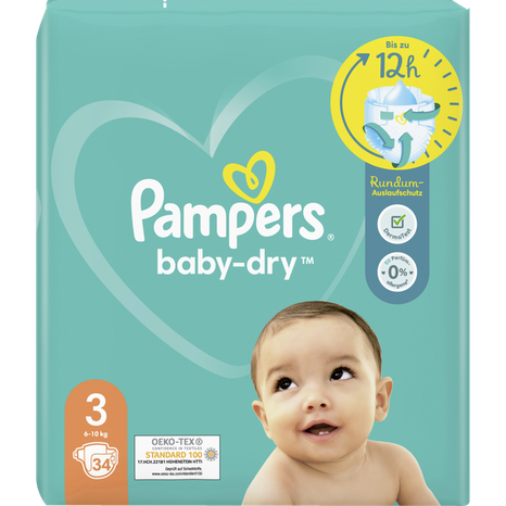 Pampers Baby Dry dětské plenky (3) 6-10 kg  / 34 ks