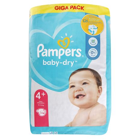 PAMPERS Baby Dry dětské plenky 4+ 10-15 kg 116 ks
