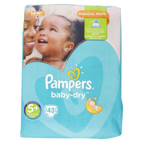 PAMPERS Baby Dry dětské pleny (5+) Junior+ 13-25 kg  / 43 ks
