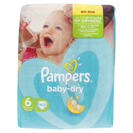 PAMPERS Baby Dry dětské pleny (6) Extra Large 15+ kg  / 40 ks