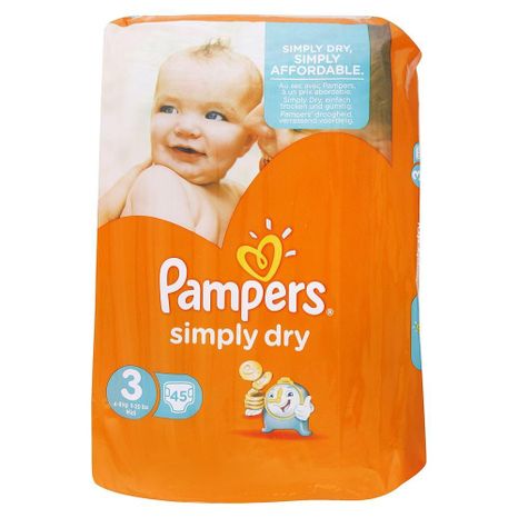 PAMPERS Simply Dry dětské pleny (3) Midi 4-9 kg  / 45 ks