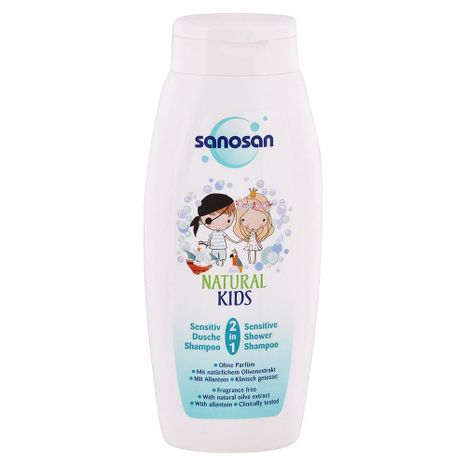 SANOSAN dětský sprchový gel a šampon Sensitive bez parfemu 250ml