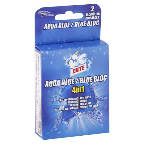 WC Ente Aqua Blue 4v1 náhradní náplň do závěsného čističe WC s efektem modré vody 2 x 40 g