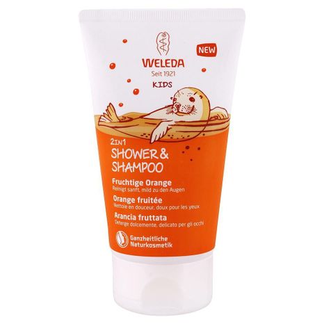 WELEDA dětský sprchový kém a šampon 2v1 šťastný pomeranč 150ml